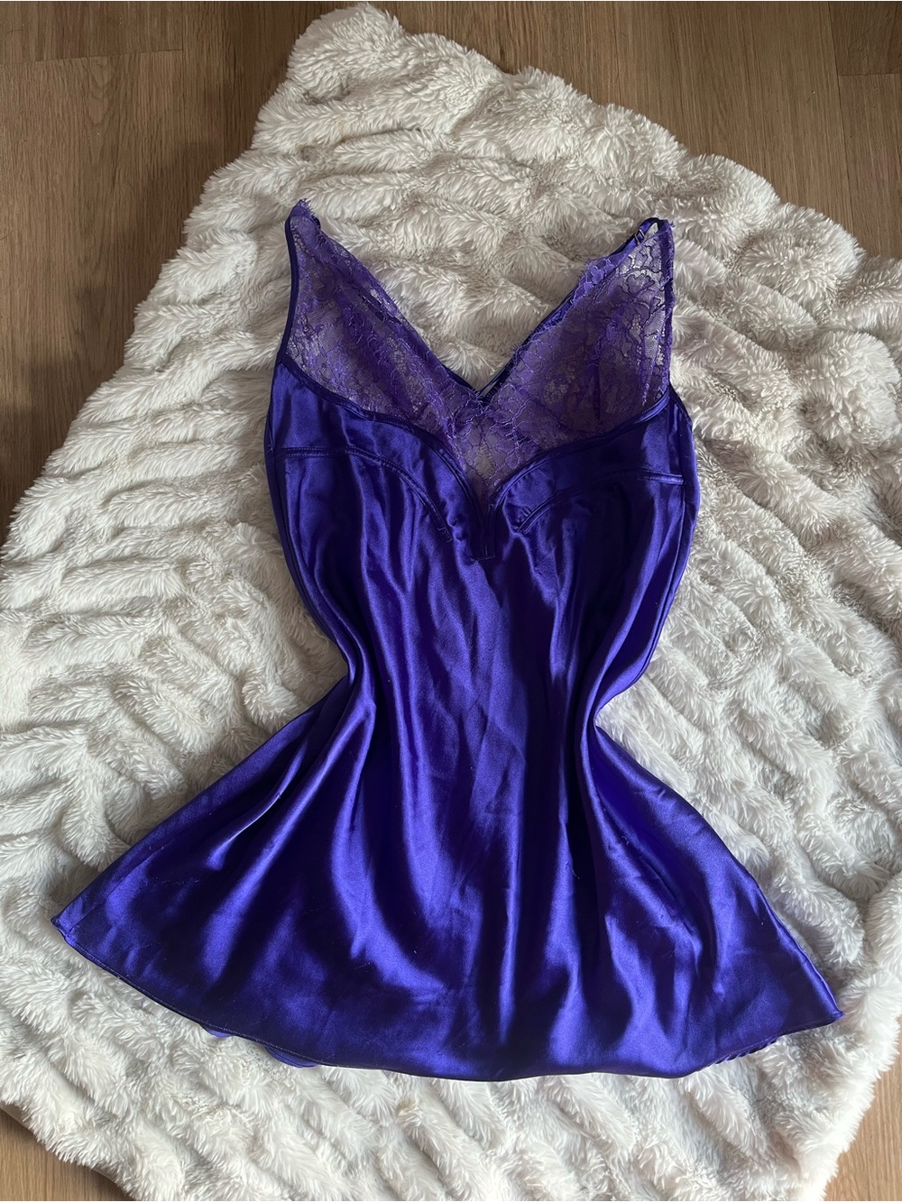 Victoria's Secret Royal Purple Satin Lace Chemise